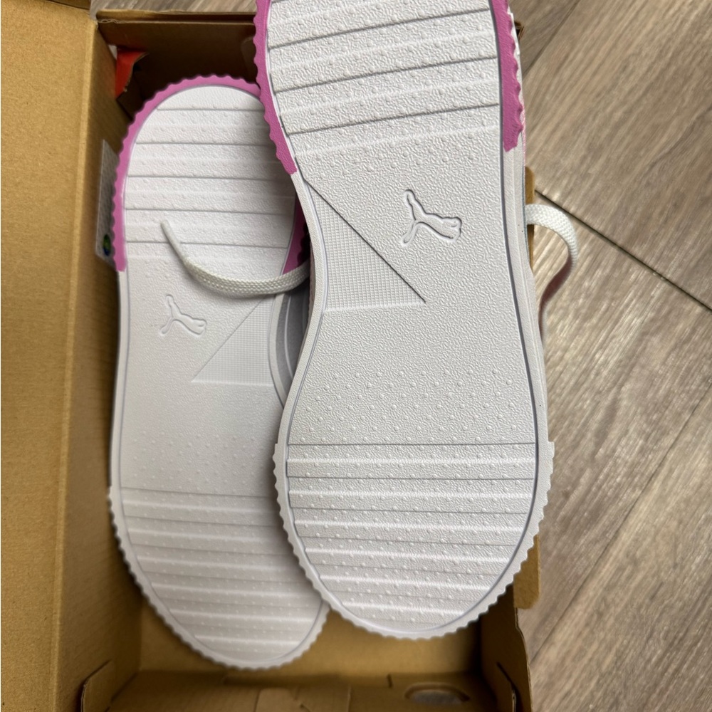 Puma White and Pink Sneakers with Cushioned Sole